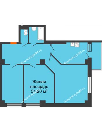3 комнатная квартира 80,45 м² в ЖК Сокол Градъ, дом Литер 1 (8)
