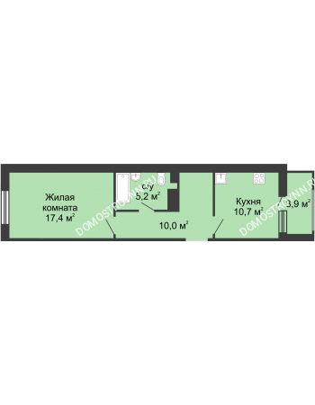 1 комнатная квартира 45,25 м² в ЖК Сердце Нижнего, дом № 35