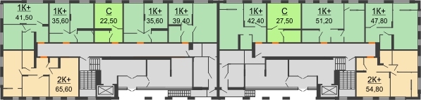 Планировка 1 этажа в доме Корпус 2 в ЖК Первый ключ	