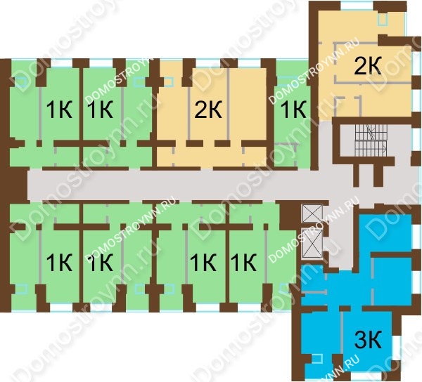 Планировка 12 этажа в доме № 69 в ЖК Рубин