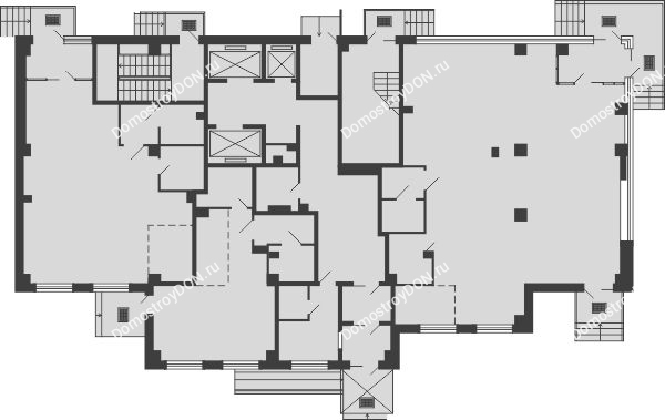 Планировка 1 этажа в доме Секция С2 в ЖК Университетский 137