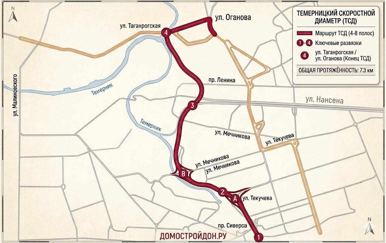Строительство Темерницкого скоростного диаметра в Ростове - фото 1