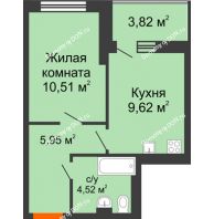 1 комнатная квартира 32,61 м², ЖК Кристалл 2 - планировка