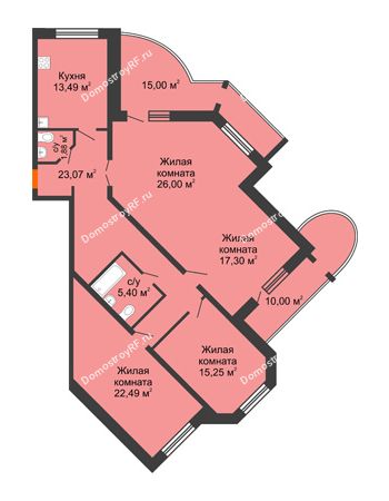 4 комнатная квартира 139,21 м² в ЖК NOVELLA	, дом № 5, секции 1,2