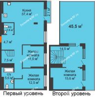 3 комнатная квартира 158,9 м² в ЖК Октябрьский, дом ГП-4 - планировка
