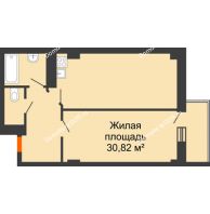 2 комнатная квартира 49,64 м² в ЖК Сокол Градъ, дом Литер 1 - планировка