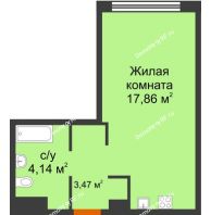 Студия 25,47 м² в ЖК Сердце Сибири, дом Квартал Геологов, ГП-2 - планировка