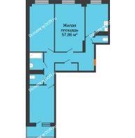 3 комнатная квартира 96,37 м² в ЖК Сокол Градъ, дом Литер 6 - планировка