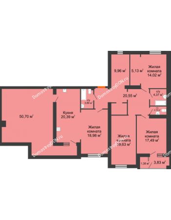 5 комнатная квартира 154,19 м² в ЖК Измаильский экоквартал, дом 1 этап
