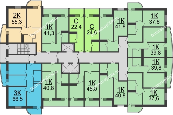 Планировка 18 этажа в доме Литер 3 в ЖК Звезда Столицы