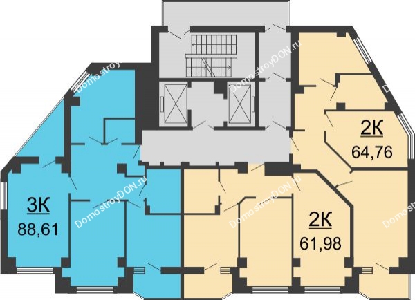 Планировка 7 этажа в доме № 116, секция 1 в ЖК Мега