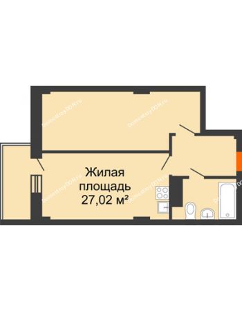 2 комнатная квартира 41,73 м² в ЖК Сокол Градъ, дом Литер 1 (8)