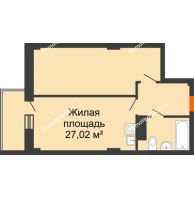 2 комнатная квартира 41,73 м² в ЖК Сокол Градъ, дом Литер 1 - планировка