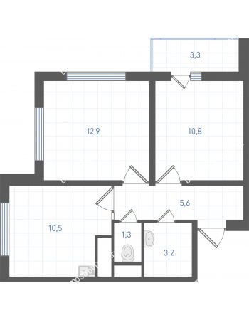 2 комнатная квартира 46 м² в ЖК Левенцовка парк, дом Корпус 8-12.2