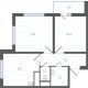 2 комнатная квартира 46 м² в ЖК Левенцовка парк, дом Корпус 8-12.2 - планировка