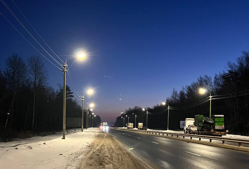 Фонари заменили на пяти транспортных развязках на Южном обходе Нижнего Новгорода 