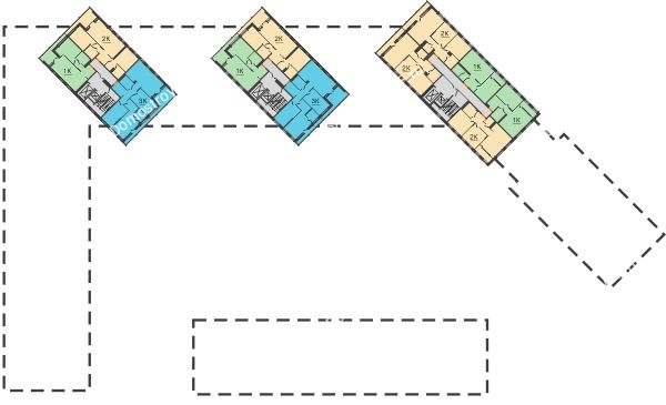 Планировка 15 этажа в доме ГП-1 в ЖК Андерсен парк