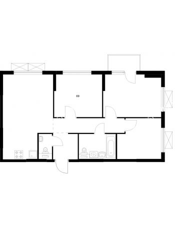 3 комнатная квартира 69 м² в ЖК Савин парк, дом корпус 8