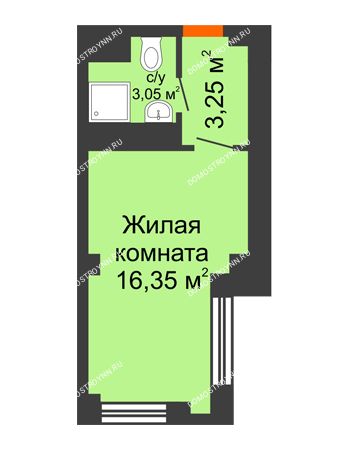 Студия 22,65 м² - Апартаменты Бирюза в Гордеевке