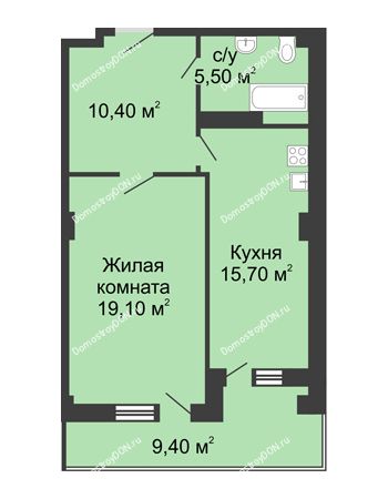 1 комнатная квартира 55,4 м² - ЖК Дом на Береговой