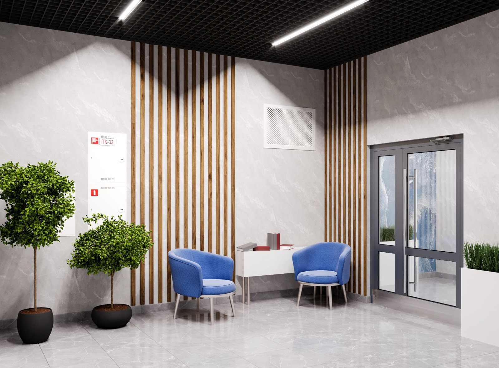 Холл в подъезде ЖК «Айвазовский» в Краснодаре 