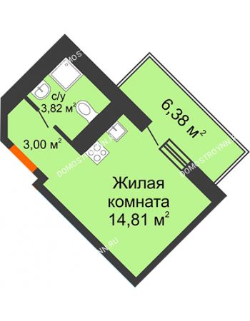 Студия 23,54 м² - ЖК Командор