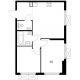 2 комнатная квартира 50 м² в ЖК Савин парк, дом корпус 3 - планировка