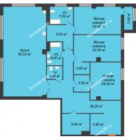 3 комнатная квартира 213,7 м², ЖК ROLE CLEF - планировка