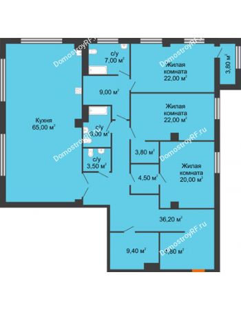 3 комнатная квартира 213,7 м² - ЖК ROLE CLEF
