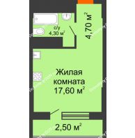 Студия 29,1 м², ЖК Клубный дом на Мечникова - планировка