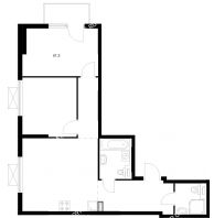 2 комнатная квартира 61,3 м² в ЖК Савин парк, дом корпус 8 - планировка