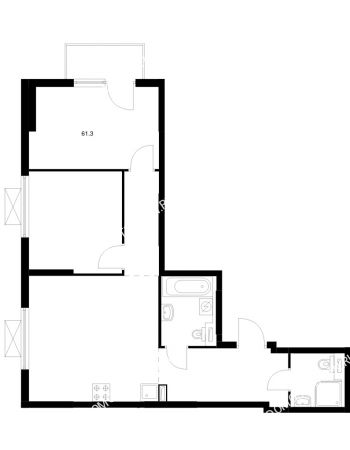 2 комнатная квартира 61,3 м² в ЖК Савин парк, дом корпус 8