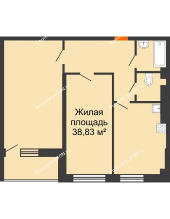 2 комнатная квартира 68,36 м² в ЖК Сокол Градъ, дом Литер 6