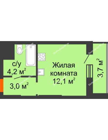 Студия 23 м² - ЖК Космолет