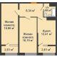 2 комнатная квартира 62,03 м² в ЖК Сердце, дом 1 - планировка