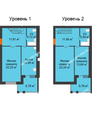 3 комнатная квартира 113,33 м² в ЖК Свобода, дом 2 очередь