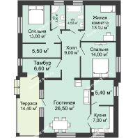 6 очередь — ЗУ23, 108,0 м² 108 м², КП Legenda (Легенда) - планировка